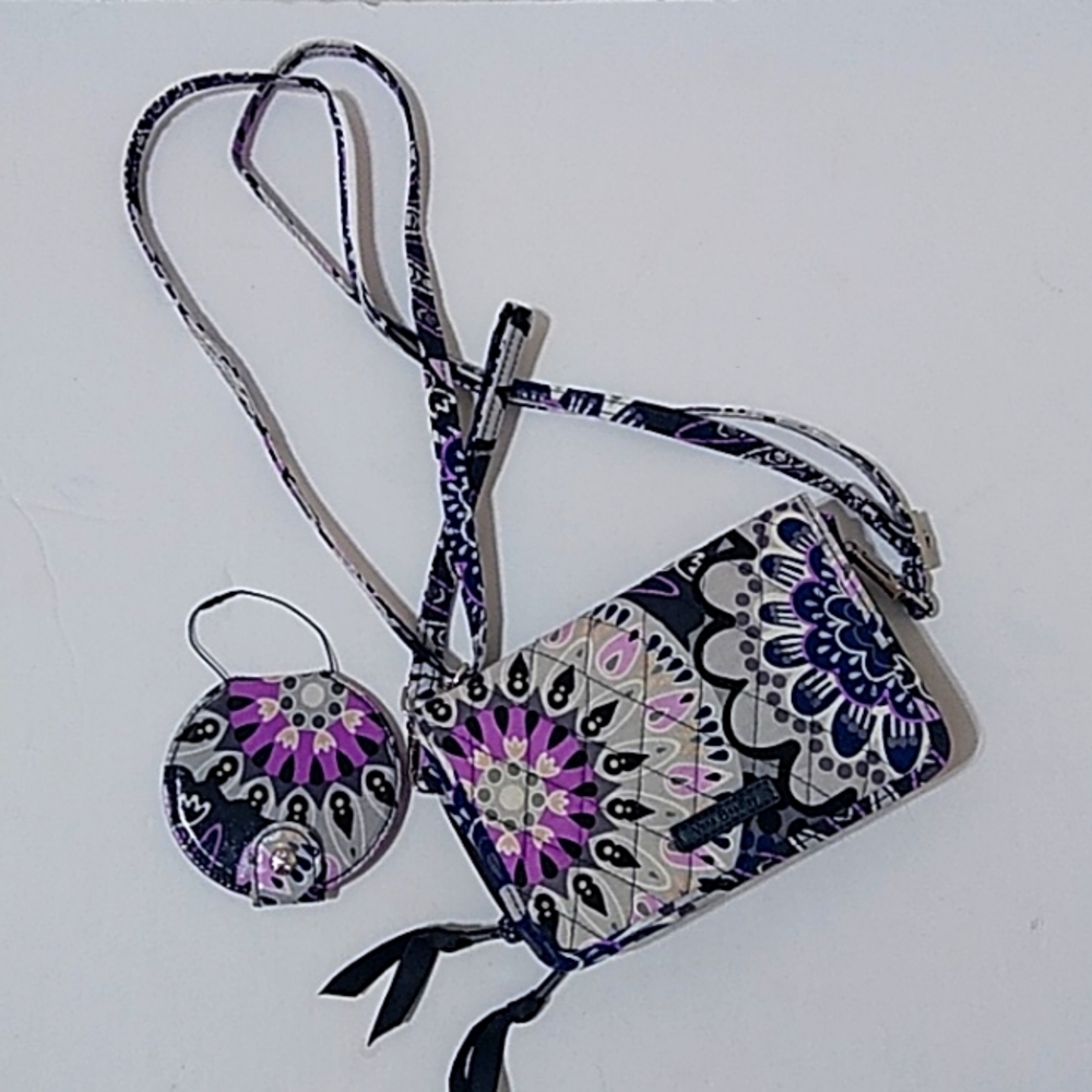 Vera Bradley Crossbody Wallet And Mirror Compact